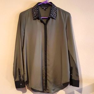 Moss green edgy blouse